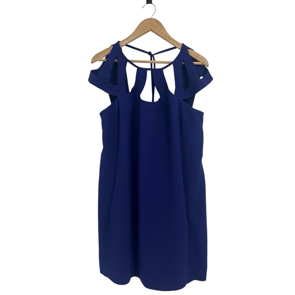 Diane von Furstenberg Purple Cutout Neckline Tie Back Sheath Dress Size 12